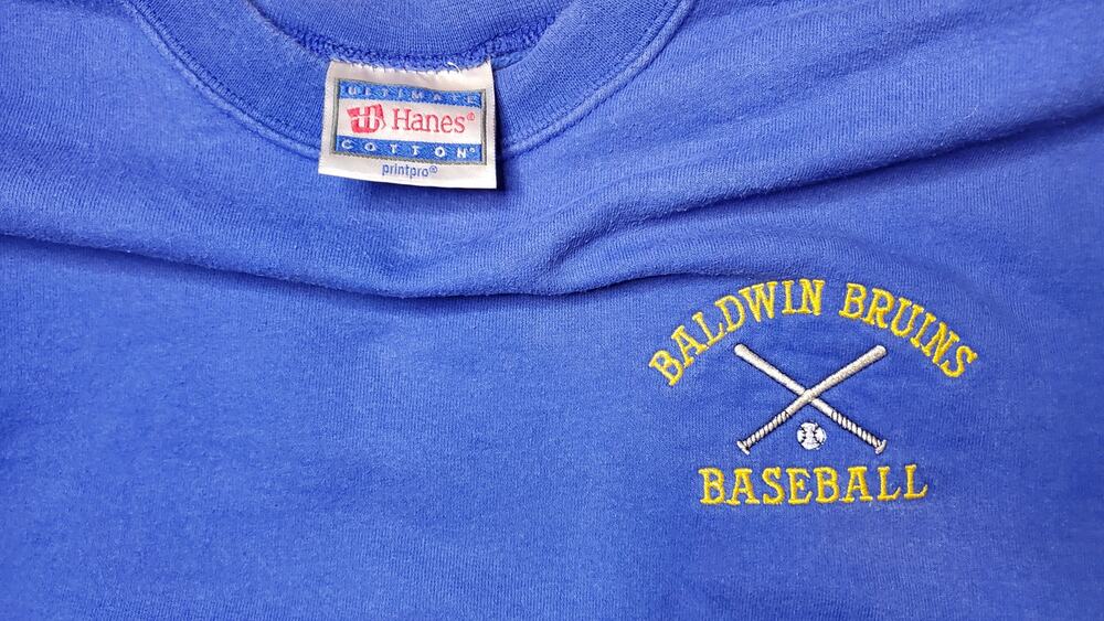 Vintage Baldwin Bruins High School Baseball Crewneck Sweater